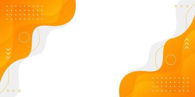 Minimalist orange and white geometric background with fluid wave shapes. Abstract dynamic wallpaper vector