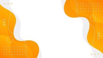 Minimalist orange geometric background with fluid wave shapes. Modern dynamic wallpaper vector