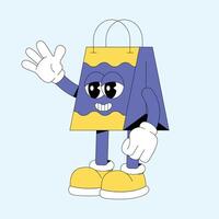 Sopping bag mascot logo character cartoon illustration vector