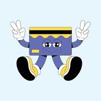 Credit card mascot logo character cartoon illustration vector
