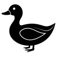 Elegant Duck Silhouette Icon for Nature and Farm Design Projects vector