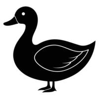 Sweet Duck Silhouette Icon for Nature and Farm Design Projects vector