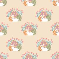 Easter seamless pattern, Flat design. vector