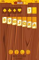 Playing solitaire game UI in Cheese themed, buttons for your Game development. Solitaire Gameplay Screen. Wooden table or background vector