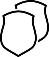 Outline shield guard icon isolated. Sketch filled vector