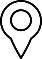 Outline map pointer black icon isolated GPS location vector