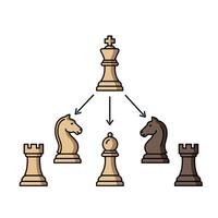Chess board with pawns and pieces on it vector