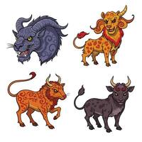 Four different types of zodiac animals vector