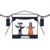 A man and woman are standing in front of a stage vector