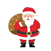 Santa claus with a sack of presents vector