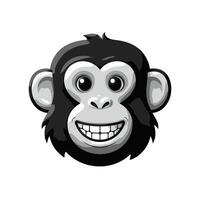 A smiling monkey head on a white background vector