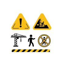 A set of construction safety icons vector