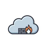 Firewall cloud icon isolated on white background vector