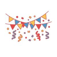 A party banner with confetti and streamers vector