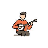 Banjo player illustration vector