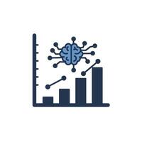 A graph with a brain on it vector