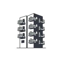 A building with balconies on the side vector