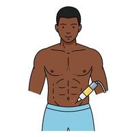 A man with a needle in his stomach vector