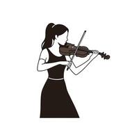 A woman playing the violin on a white background vector