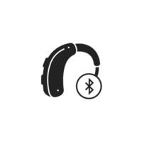 A black and white image of a headphone and a bluetooth device vector