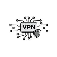 Vpn icon illustration isolated on white background vector