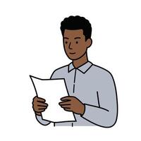 Man reading a document illustration vector