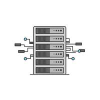 A server with multiple servers connected to each other vector