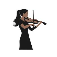 A woman playing the violin on a white background vector