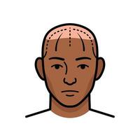 A man with a bald head and a tattoo on his forehead vector