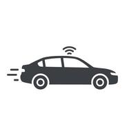 Car with wifi icon, illustration on white background vector