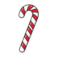 A candy cane is shown on a white background vector