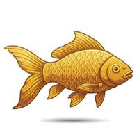 Golden fish isolated on white background vector