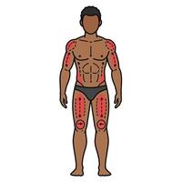A man with red spots on his body vector