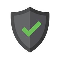 A shield with a green tick on it vector