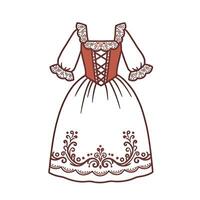 A dress with a red and white design vector