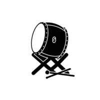 A drum and sticks icon on a white background vector