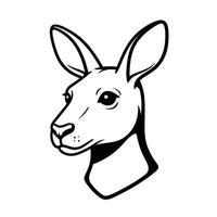 A black and white drawing of a kangaroo vector