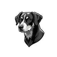 A black and white dog head on a white background vector