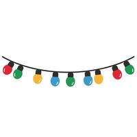 A string of christmas lights with different colors vector