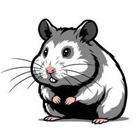 A cartoon hamster sitting on its hind legs vector