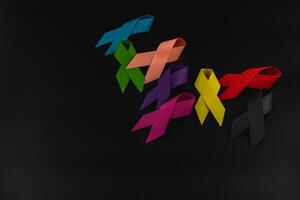 Ribbons of hope symbolize diverse cancer awareness campaigns and support photo