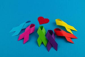 Ribbons symbolize hope and support for health campaigns photo