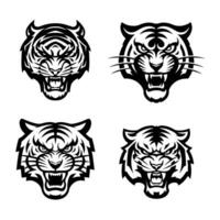 tiger head illustration isolated on white background. vector