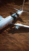abandoned crushed plane in desert video