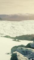 lava rock and snow in winter time in Iceland video