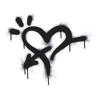 Spray Painted Graffiti heart icon Sprayed isolated with a white background. graffiti love icon with over spray in black over white. vector