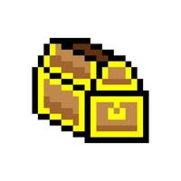 Treasure chest in pixel art isolated on white background vector