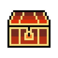 Treasure chest in pixel art style on white background vector