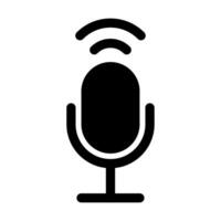 Microphone icon illustration for graphic design, logo, web site, social media, mobile app, ui. vector