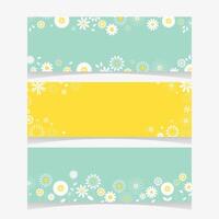 Spring horizontal banner template set vector